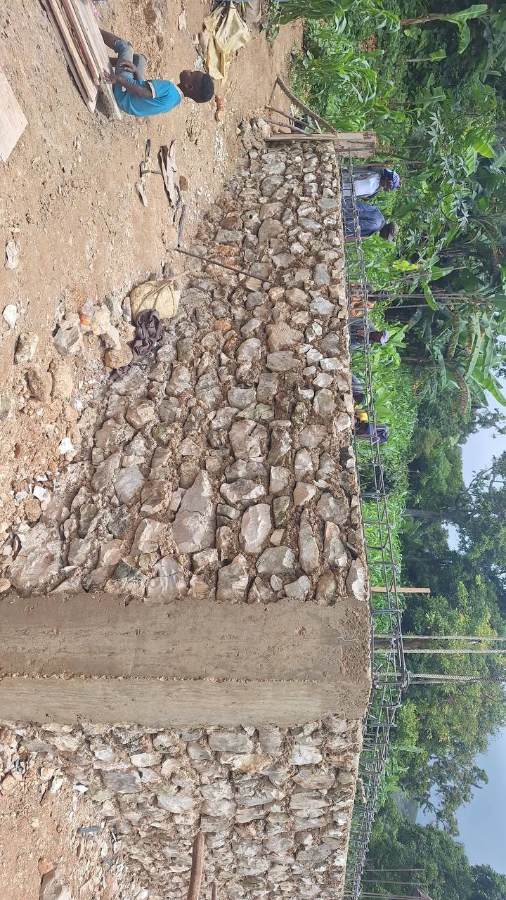 Hand-Laid Stone & Steel Rebar Columns